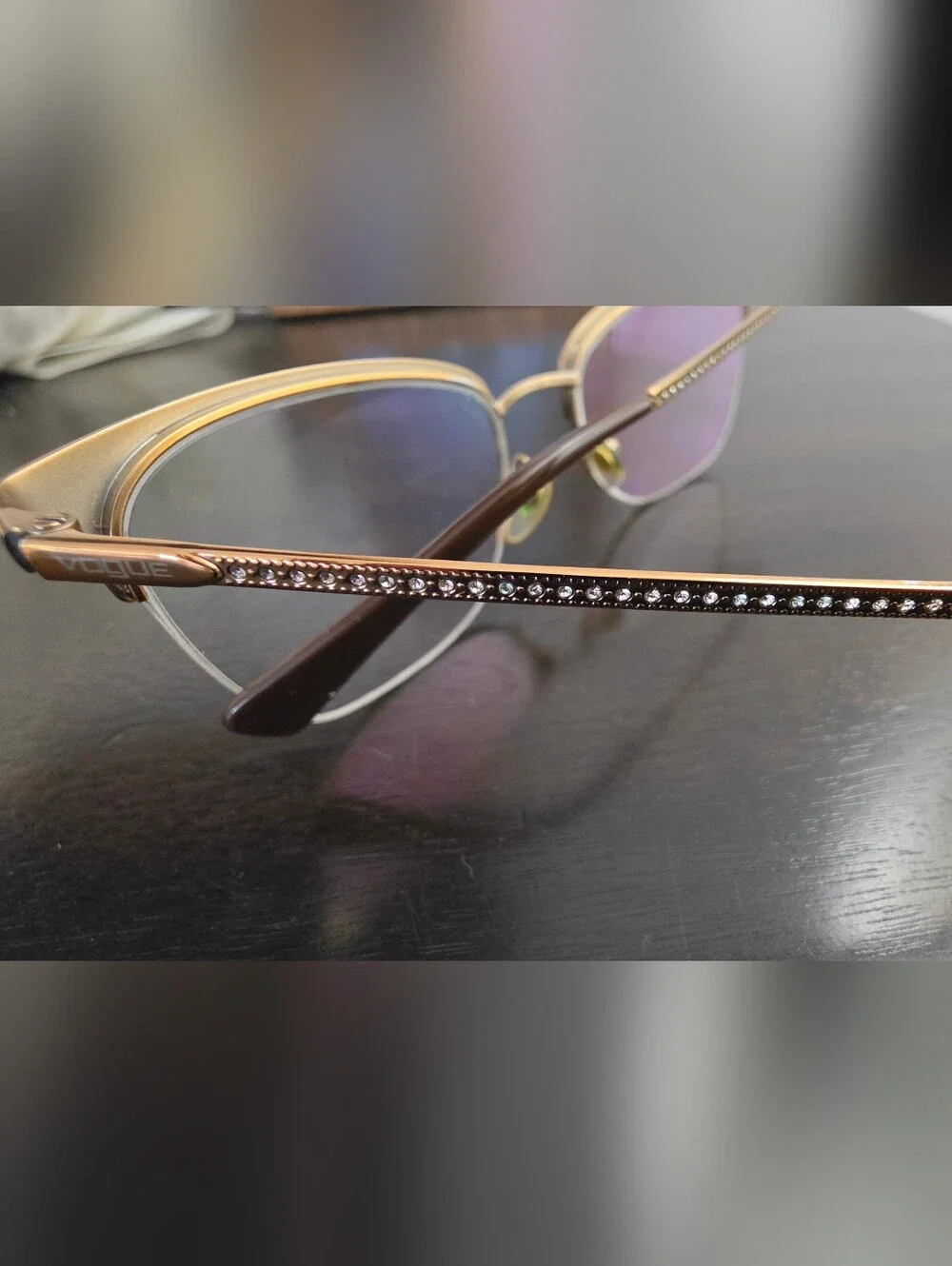 VOGUE Women's Semi-Rim Cat-Eye Eyeglasses in Rose Gold